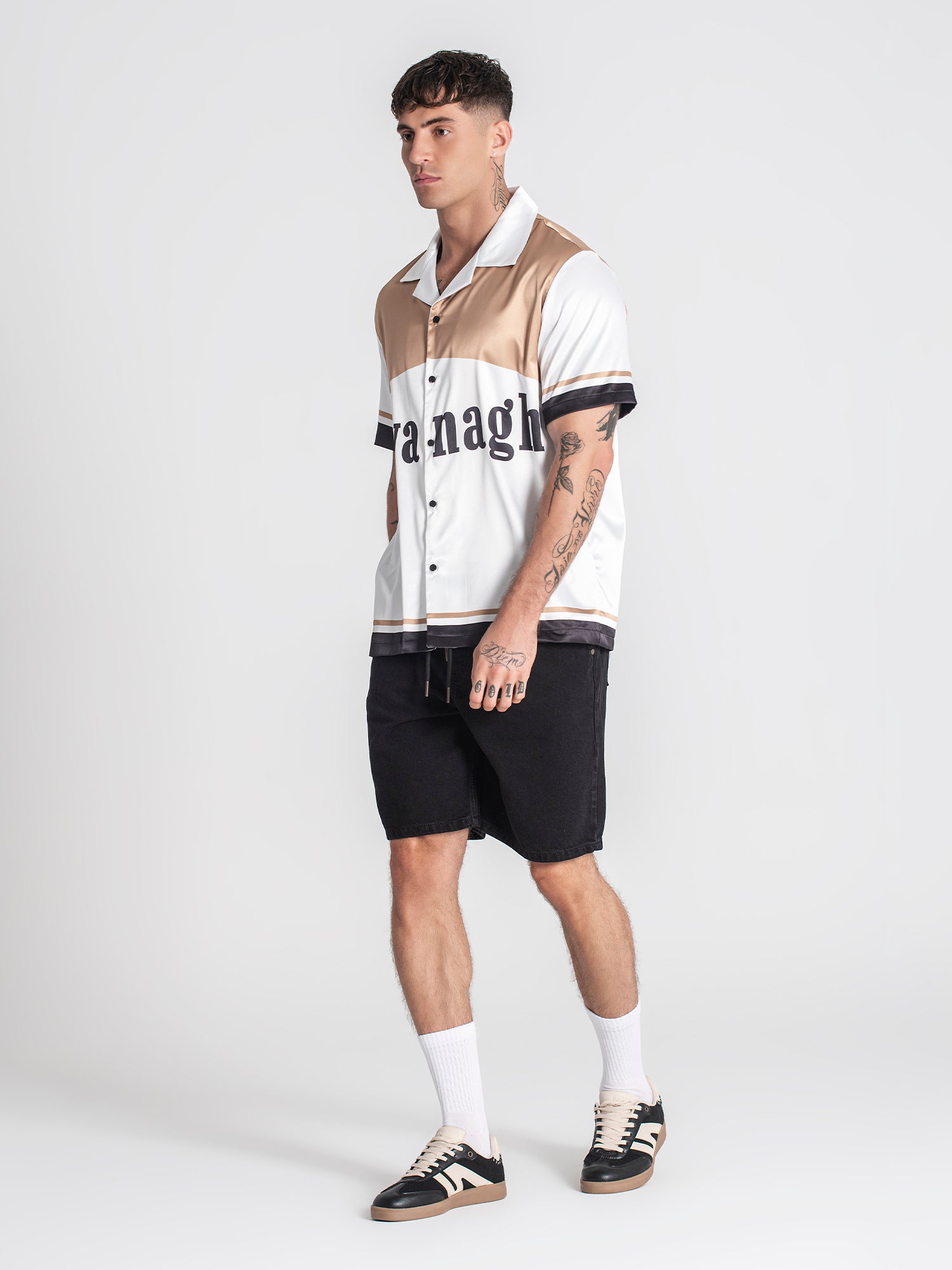 shirts / Gold Smoke Satin Shirt