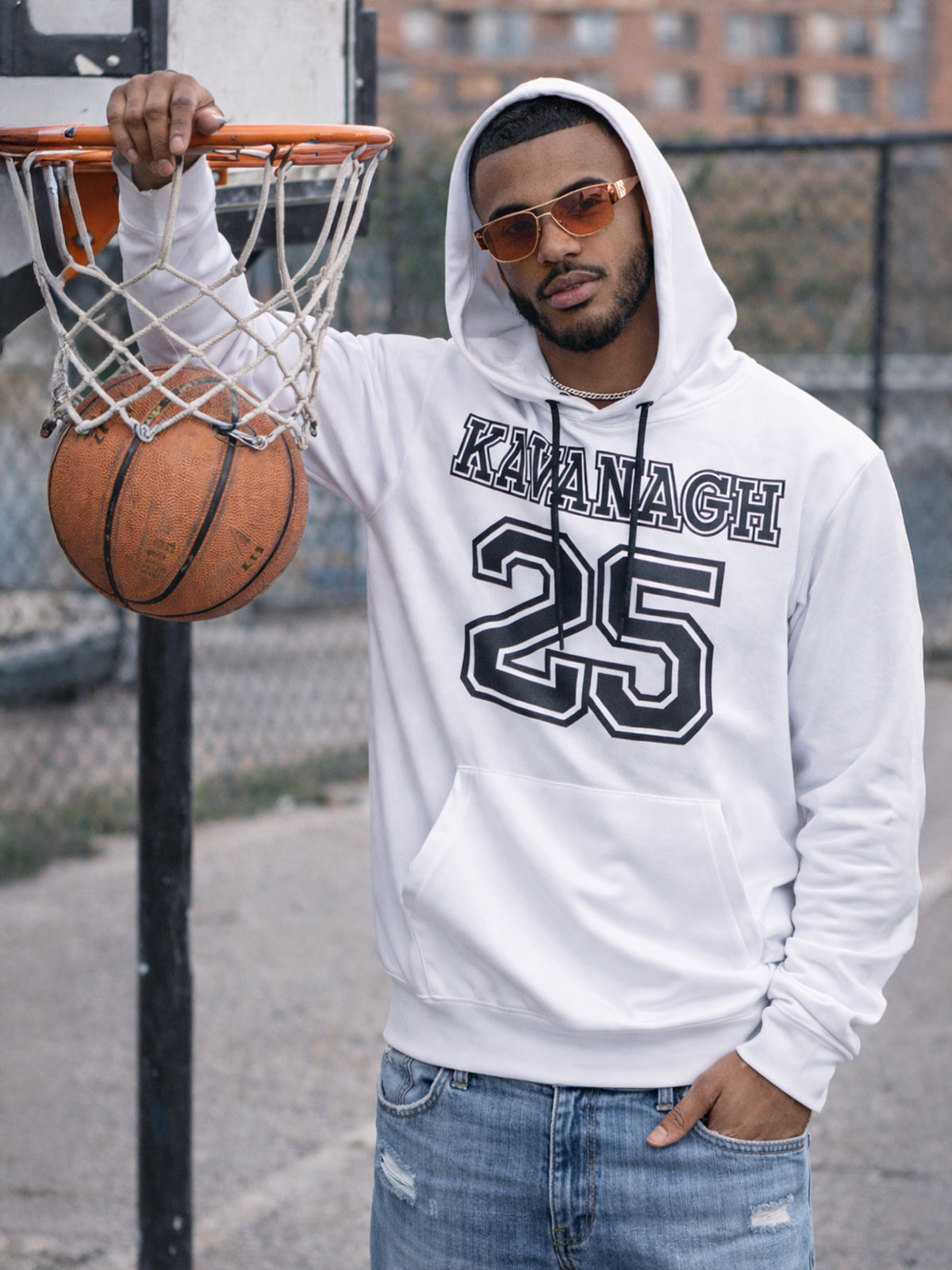 White GK25 Oversized Hoodie