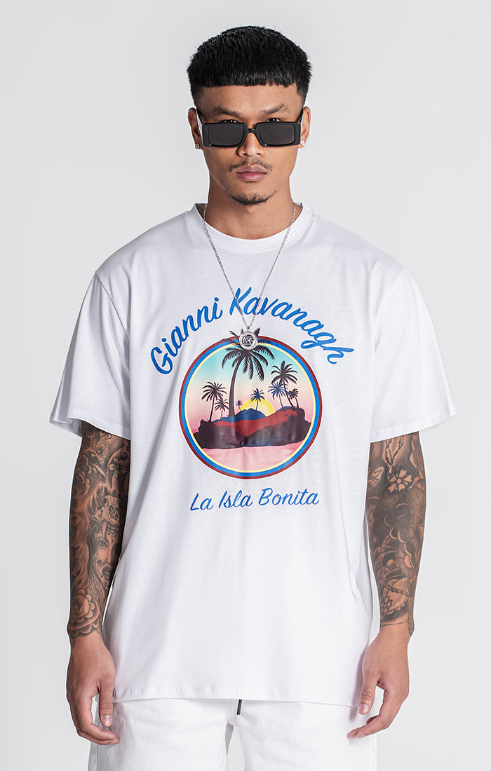 White Tropicana Oversized Tee