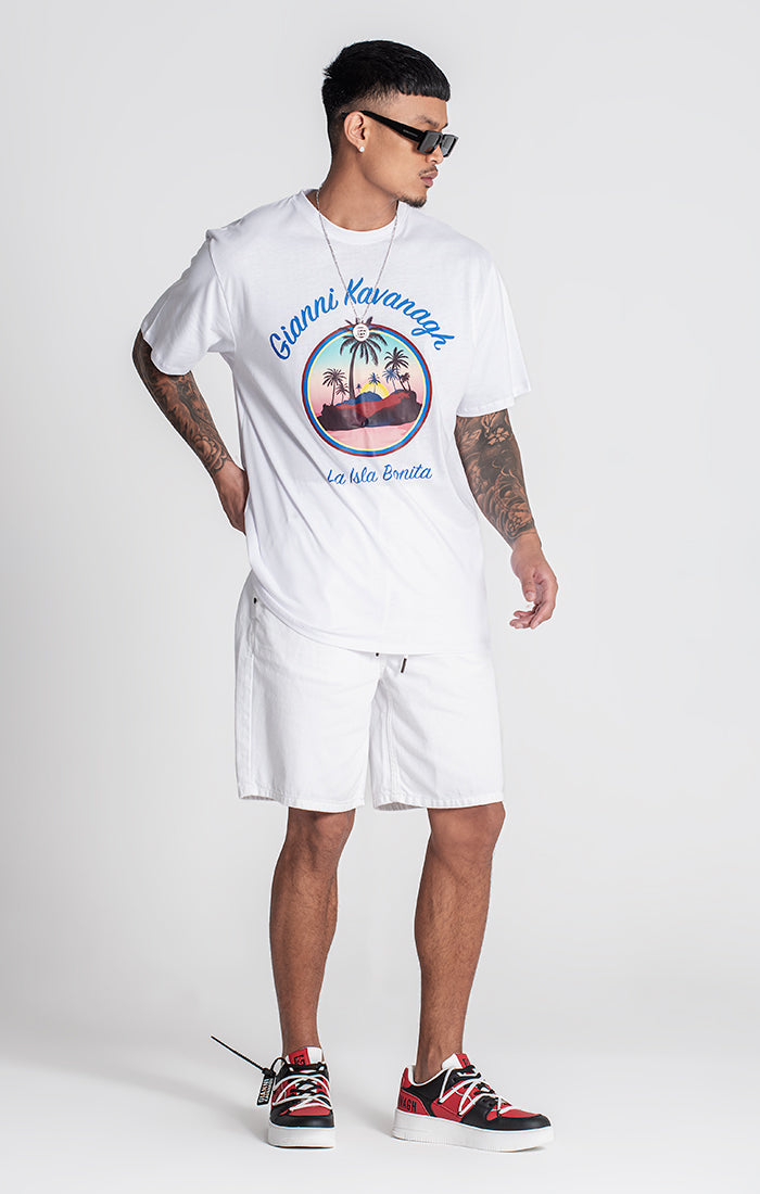 White Tropicana Oversized Tee