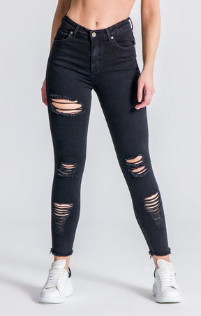 Black RR Distressed Jeans