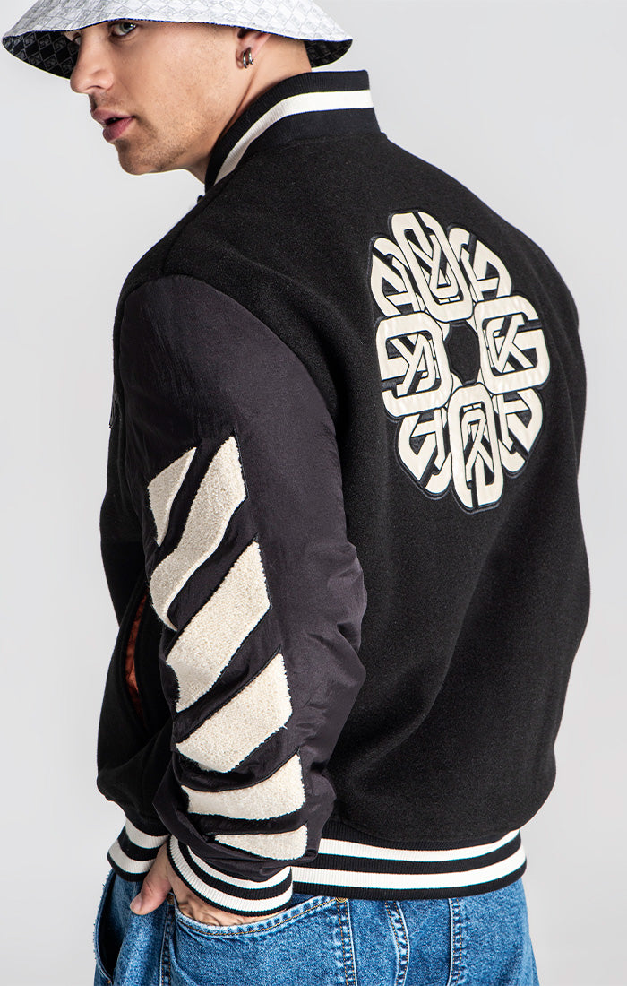 Black Patches Bomber Jacket