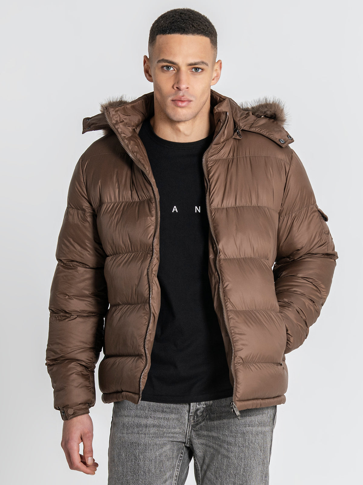 Chaqueta Puffer Marrón GK