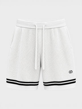 shorts / White Baseball Knit Shorts