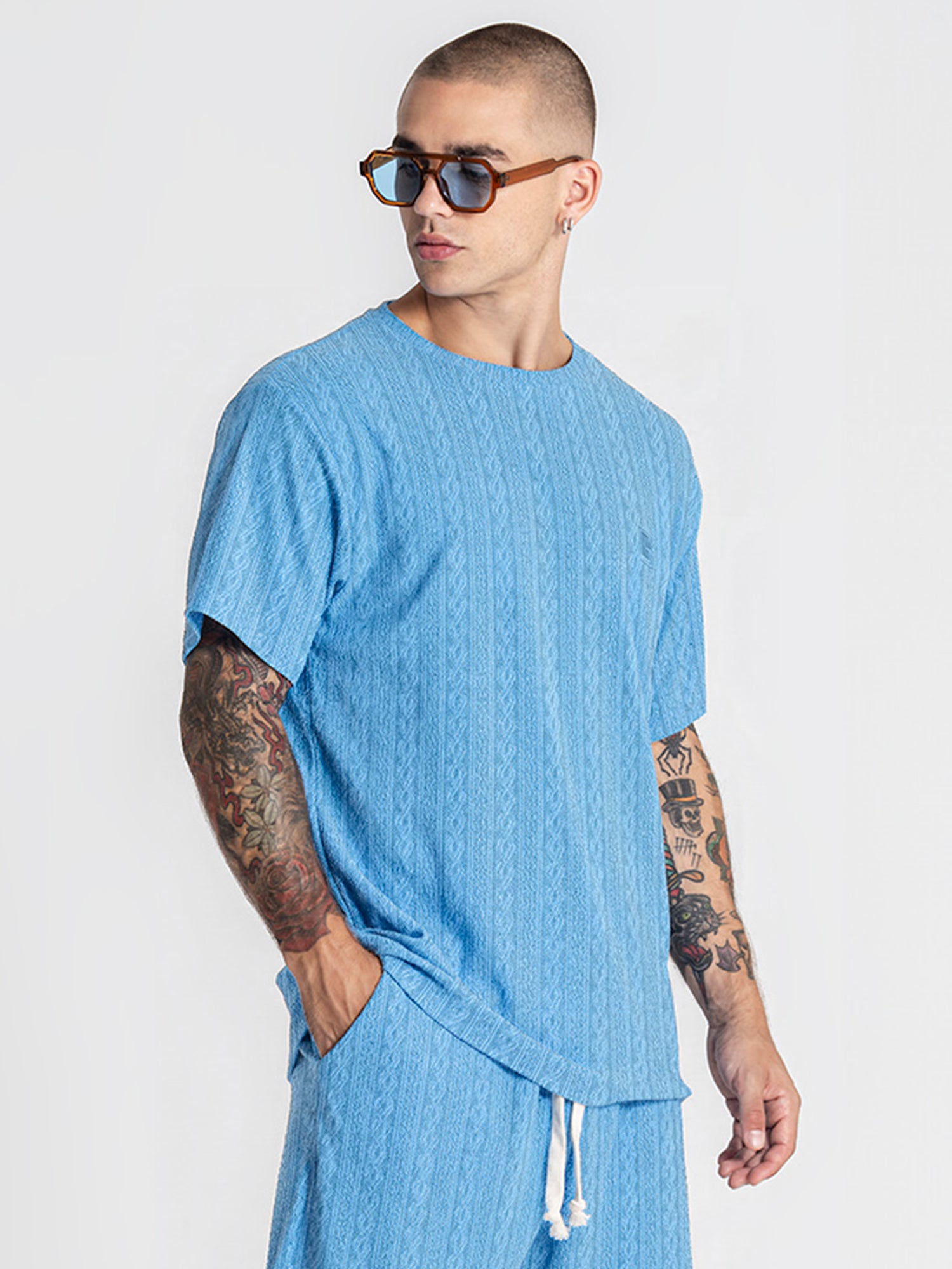 Light Blue Texture Tee
