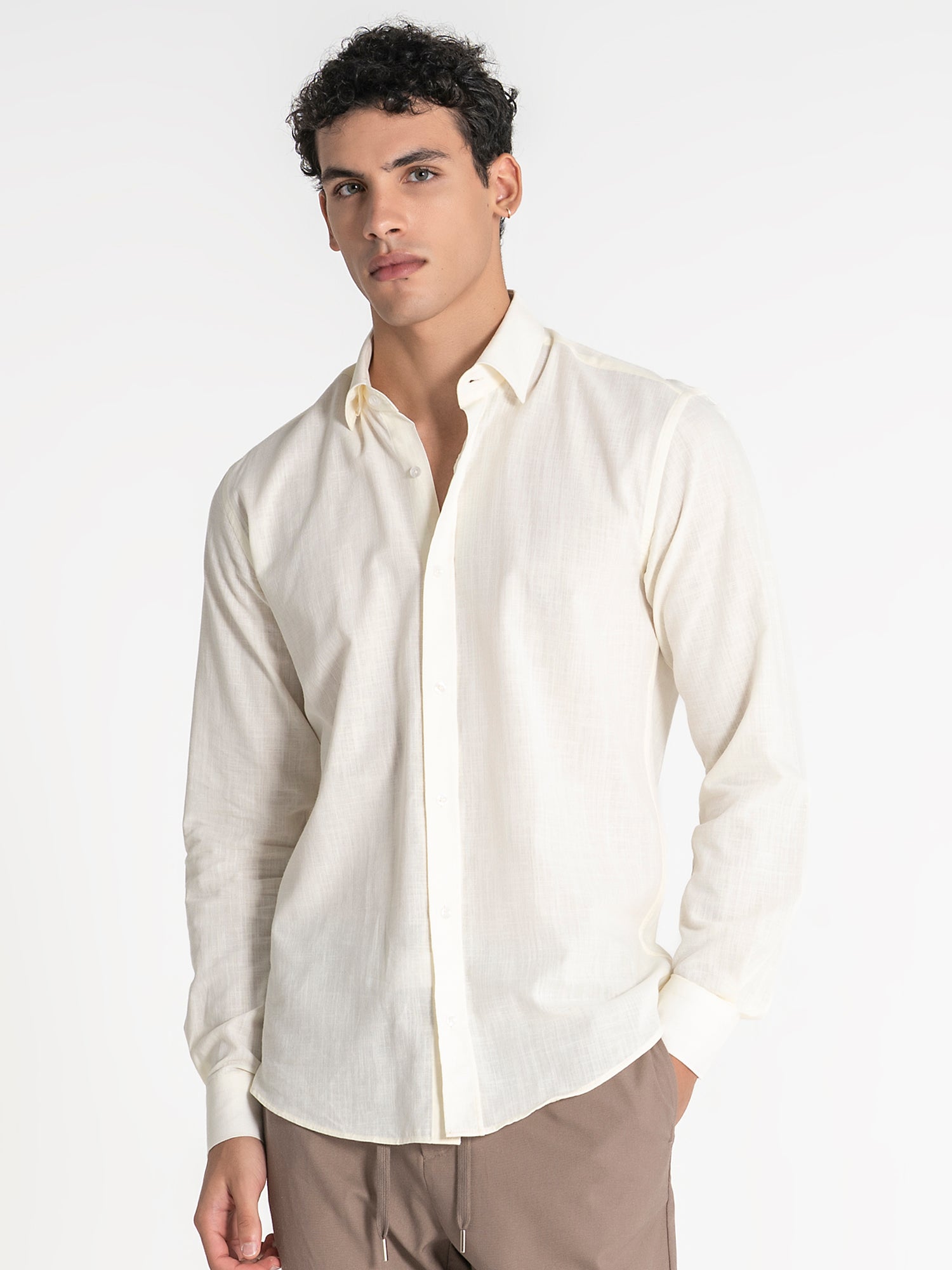 Beige Linen Shirt