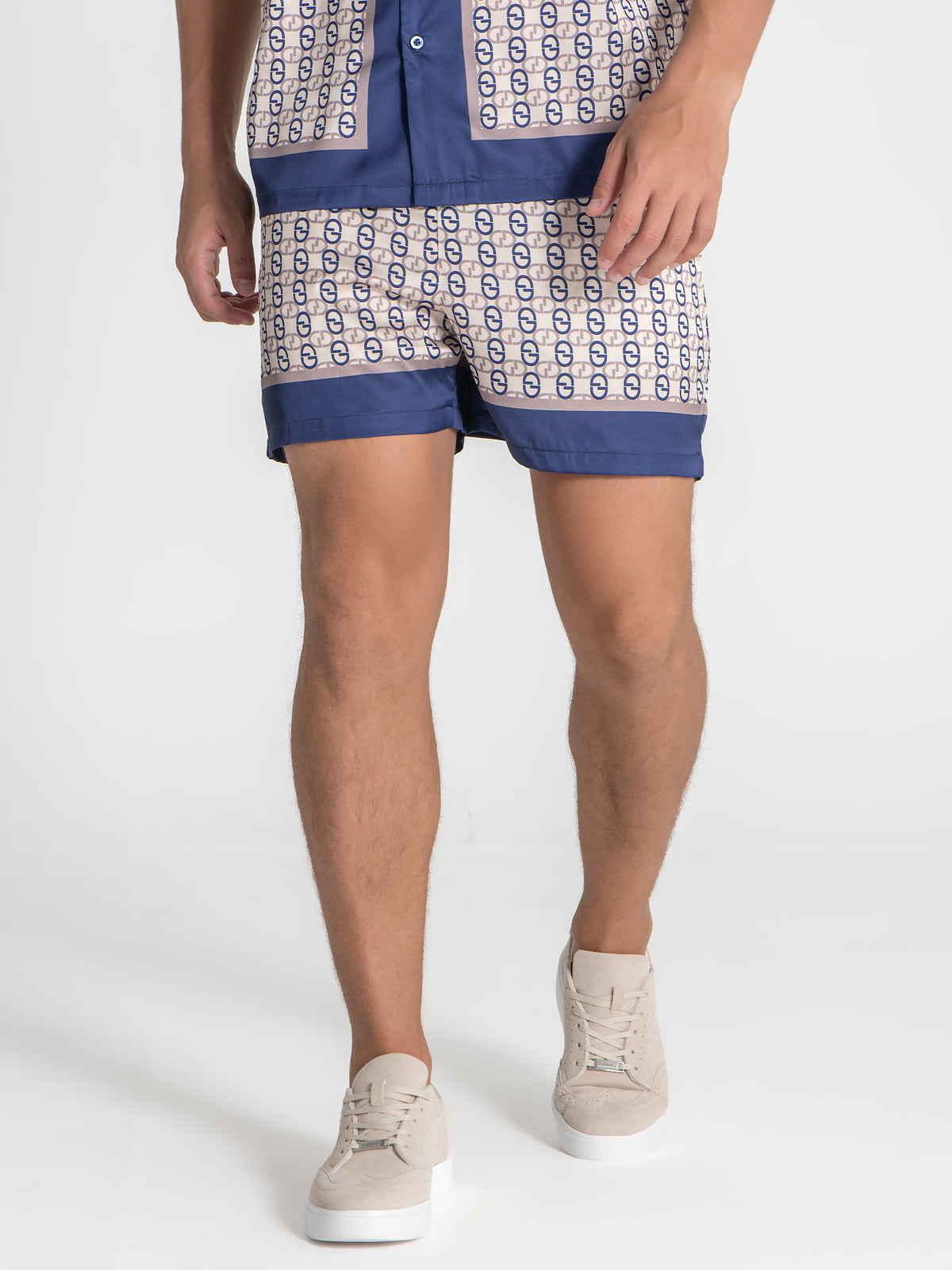 Pantalones Cortos De Satén Azules GG Mania