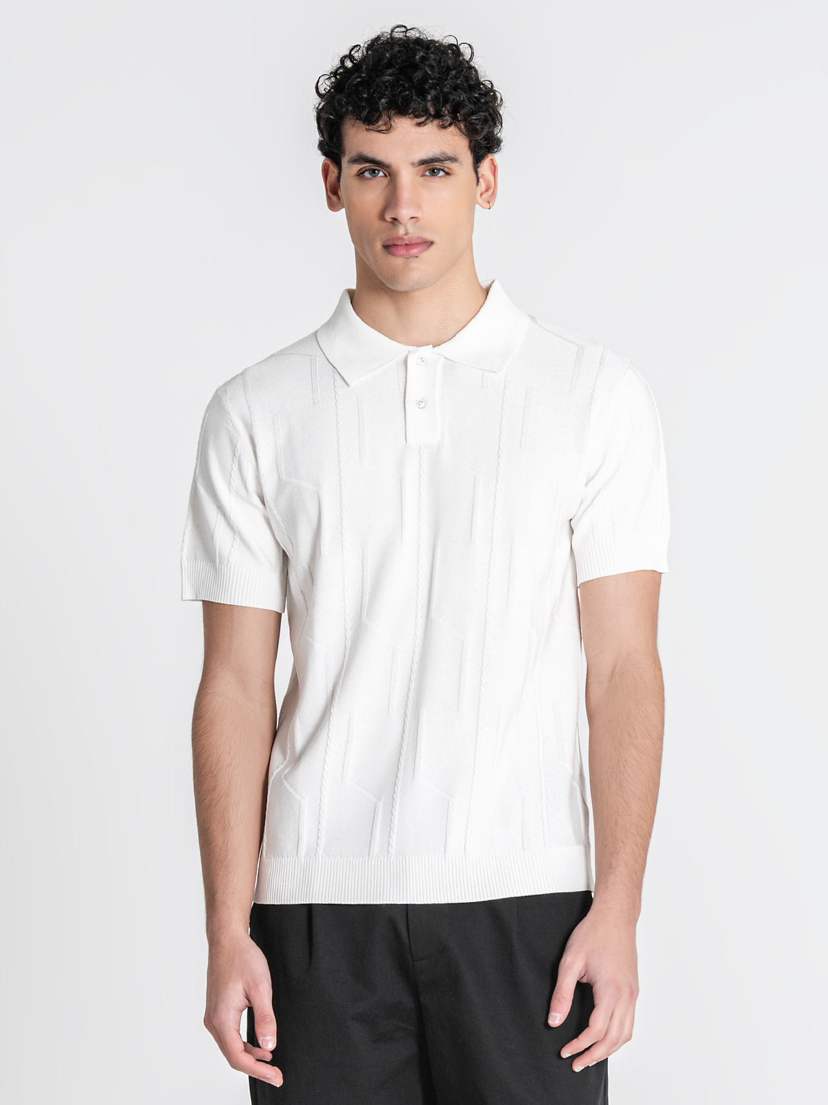 polos / White Dimension Knit Polo