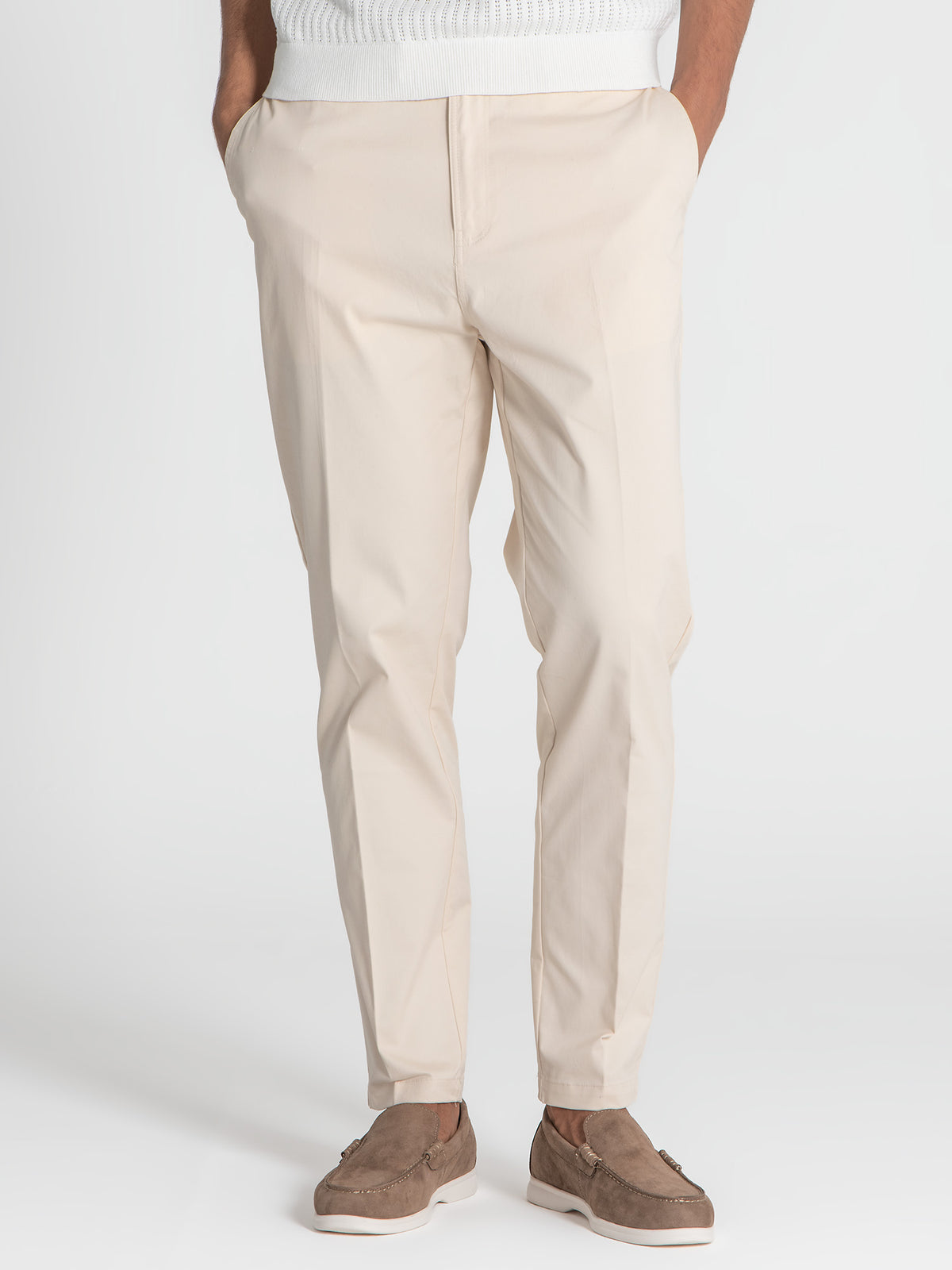 pants / Camel Elastic Chino Chino Pants