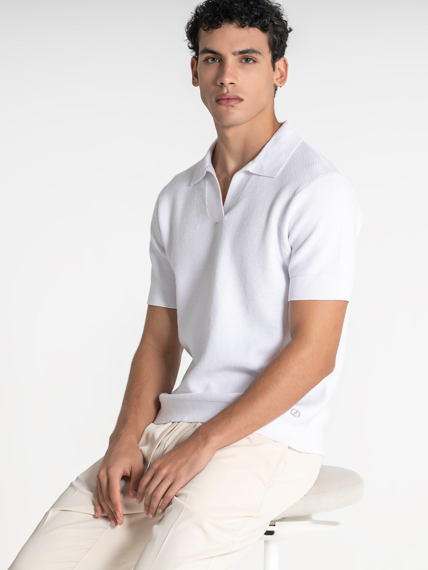 polos / White Essential Knit Polo