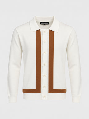 shirts / White Column Knit Shirt