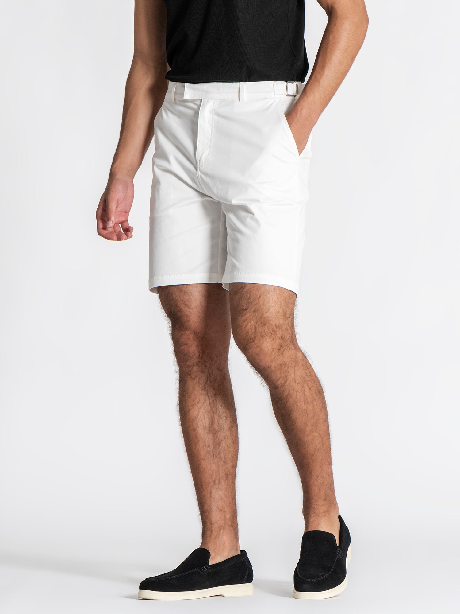 White Lock Chino Shorts