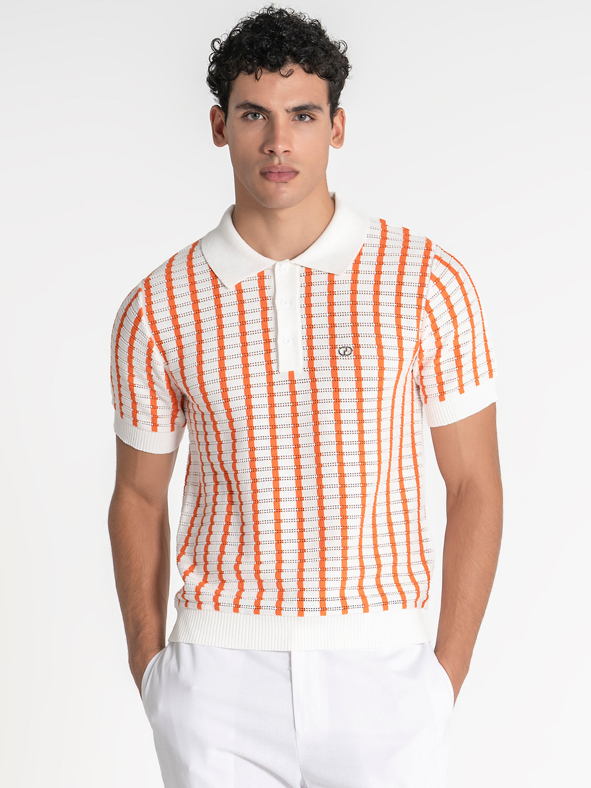 polos / Orange Retro Knit Polo
