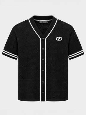 shirts / Black Baseball Knit Shirt