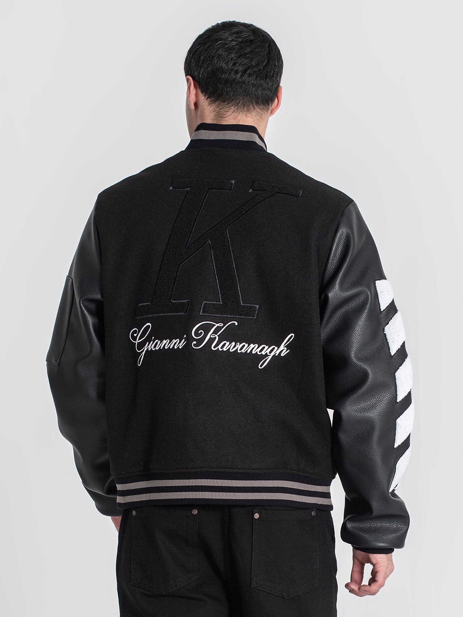 Black Varsity Bomber Jacket