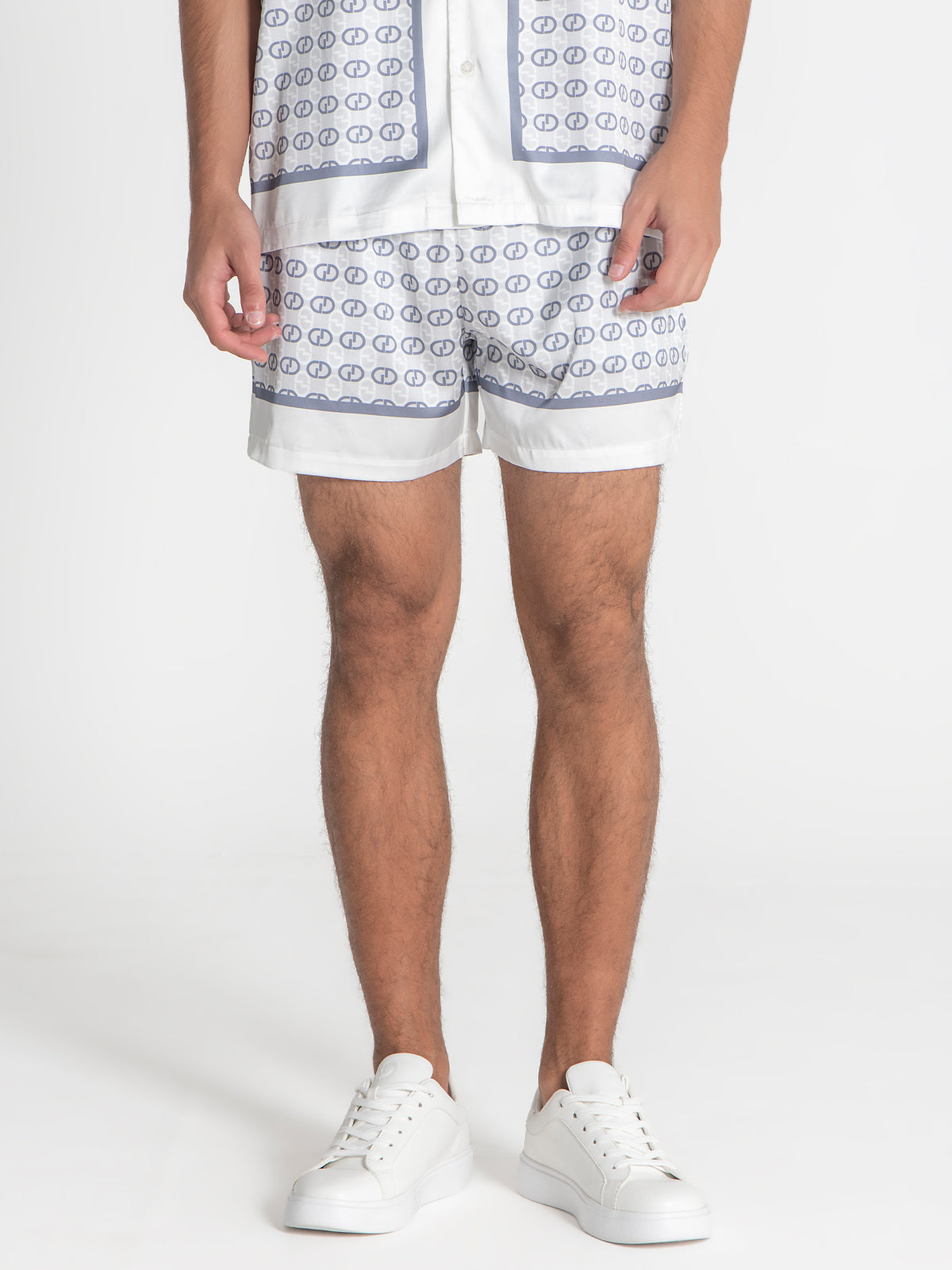 Pantalones Cortos De Satén Blancos GG Mania