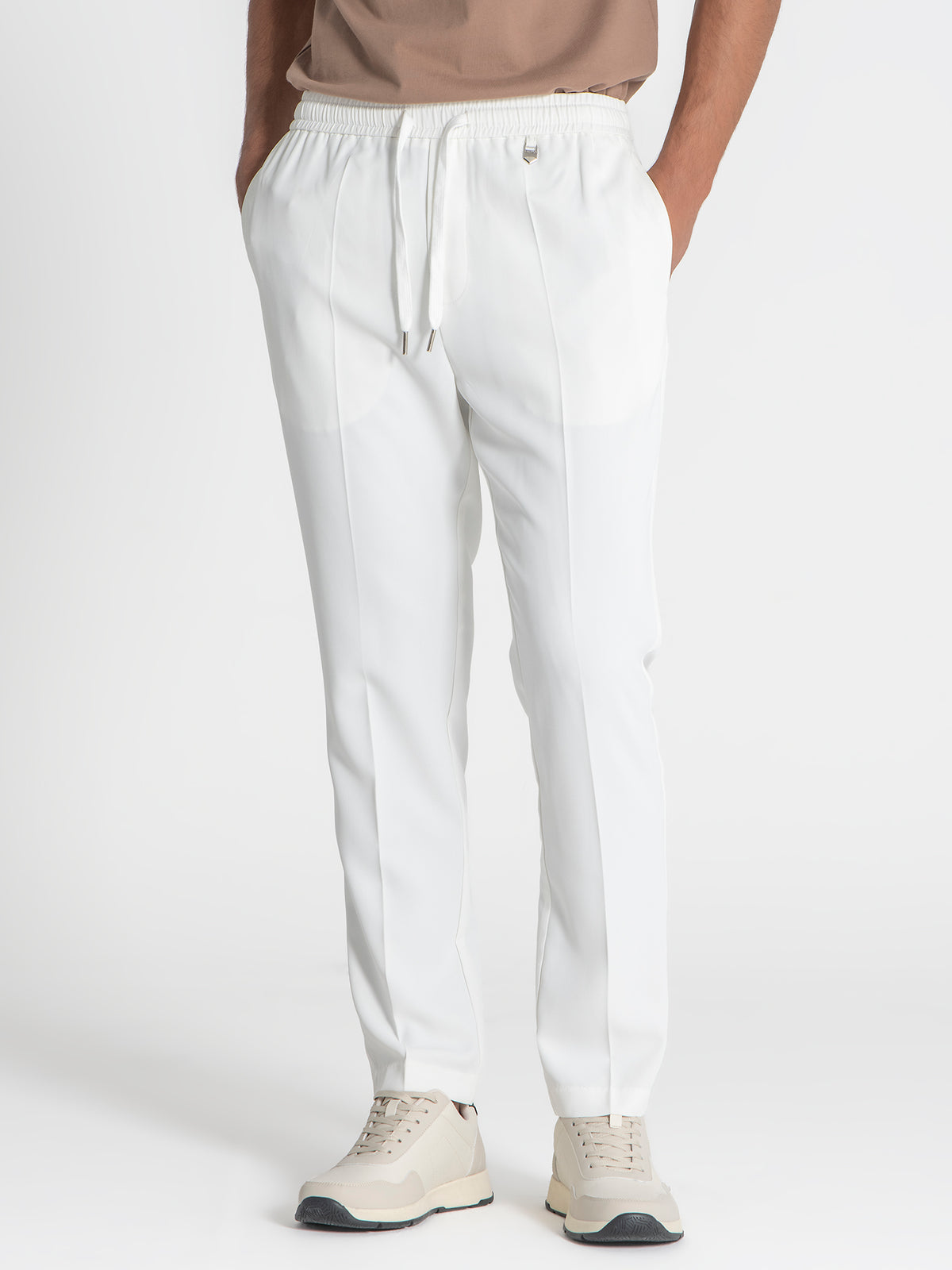 pants / White Drawstring Pants