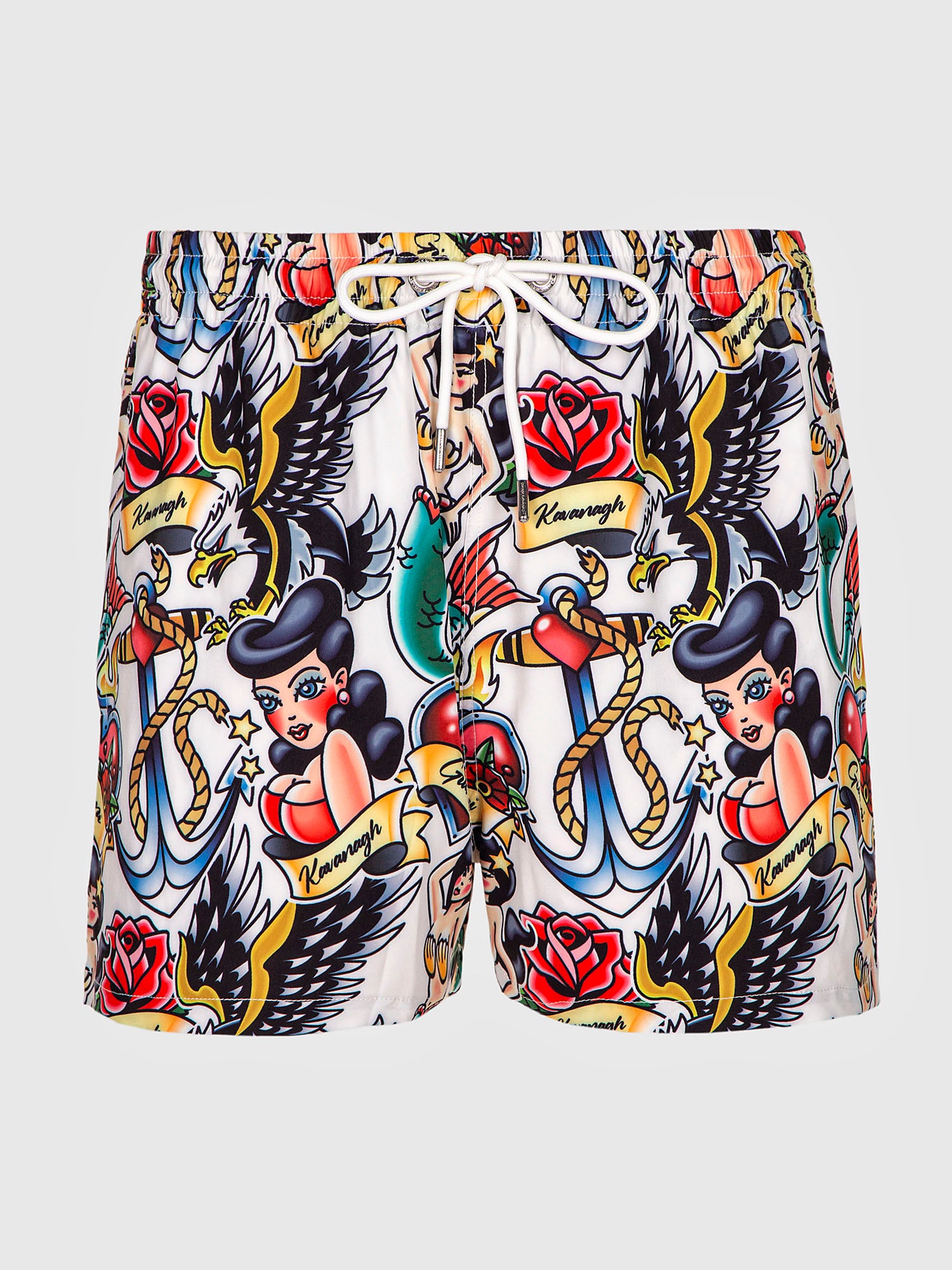 White Tattoo Swimshorts