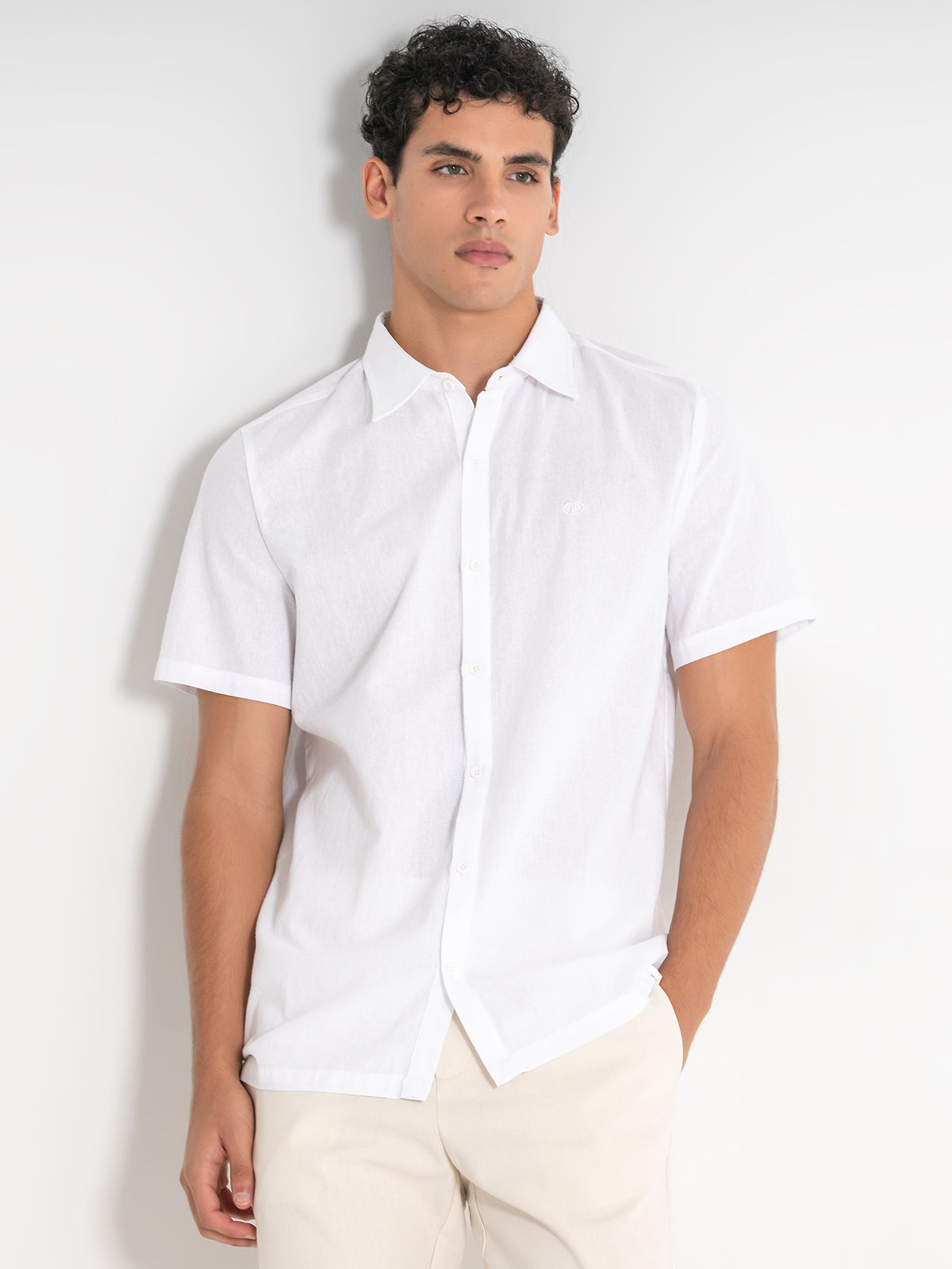 shirts / White GG Linen Shirt