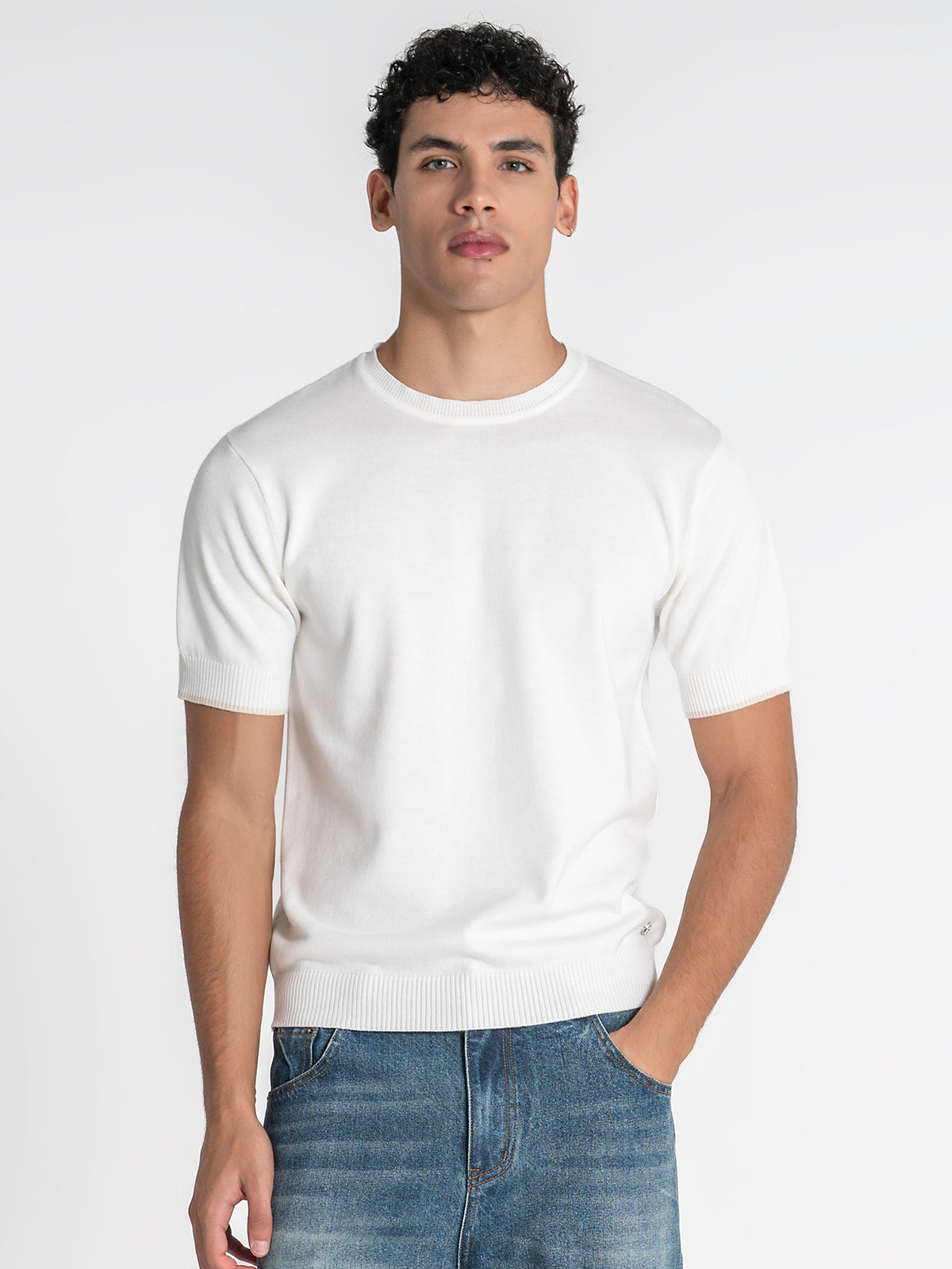 Camiseta De Punto Blanca Edge
