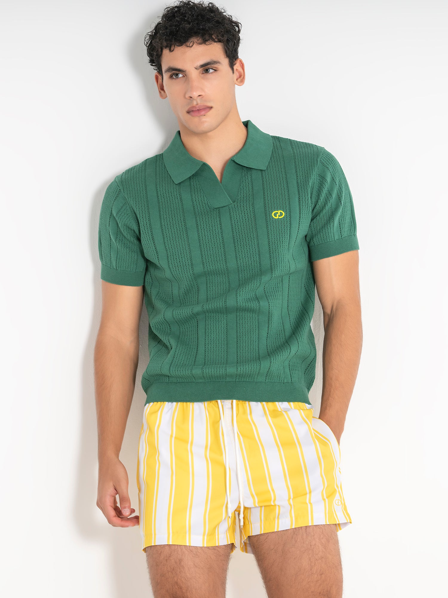 Green Tennis Knit Polo