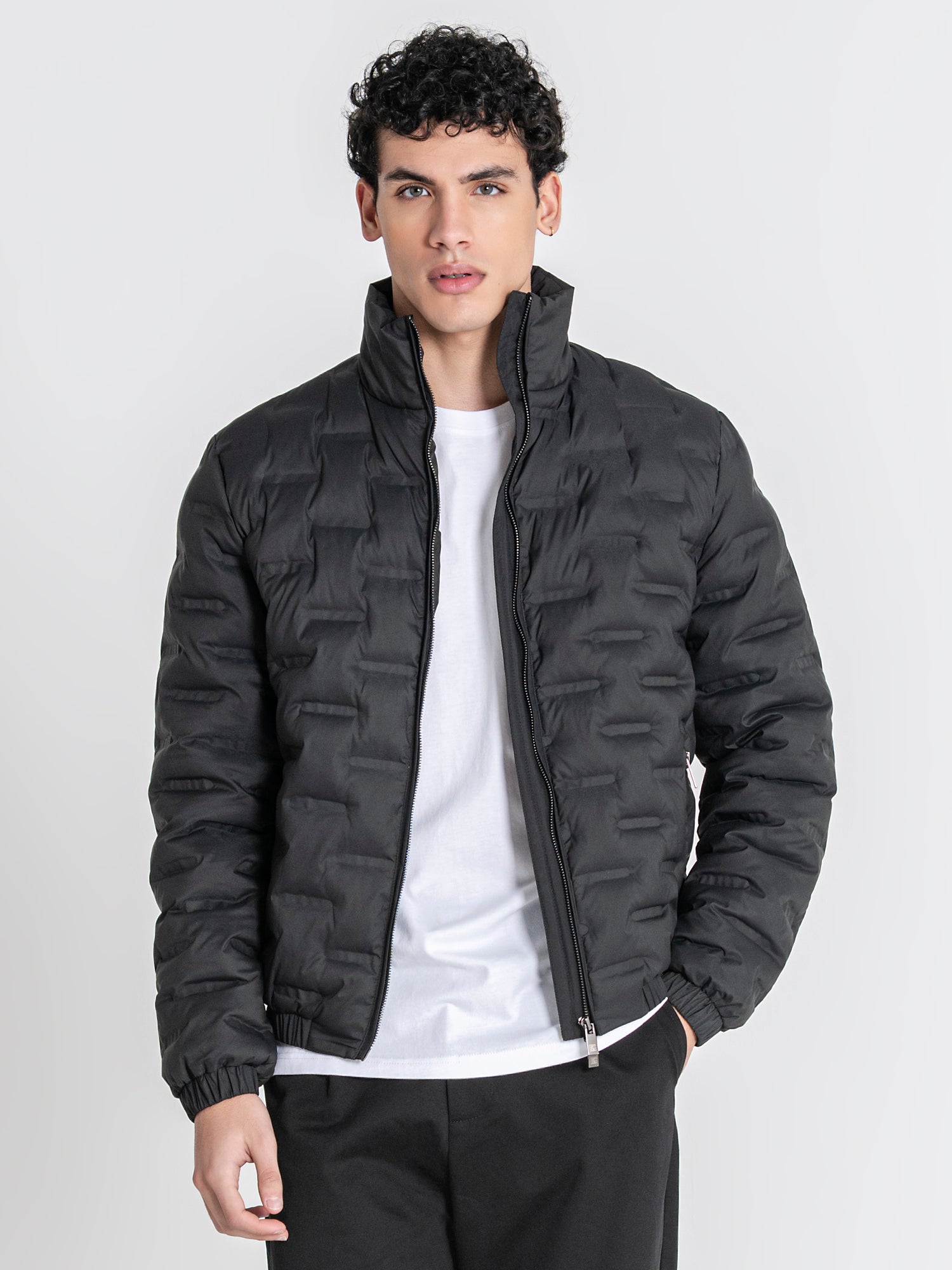Black Code Puffer Jacket
