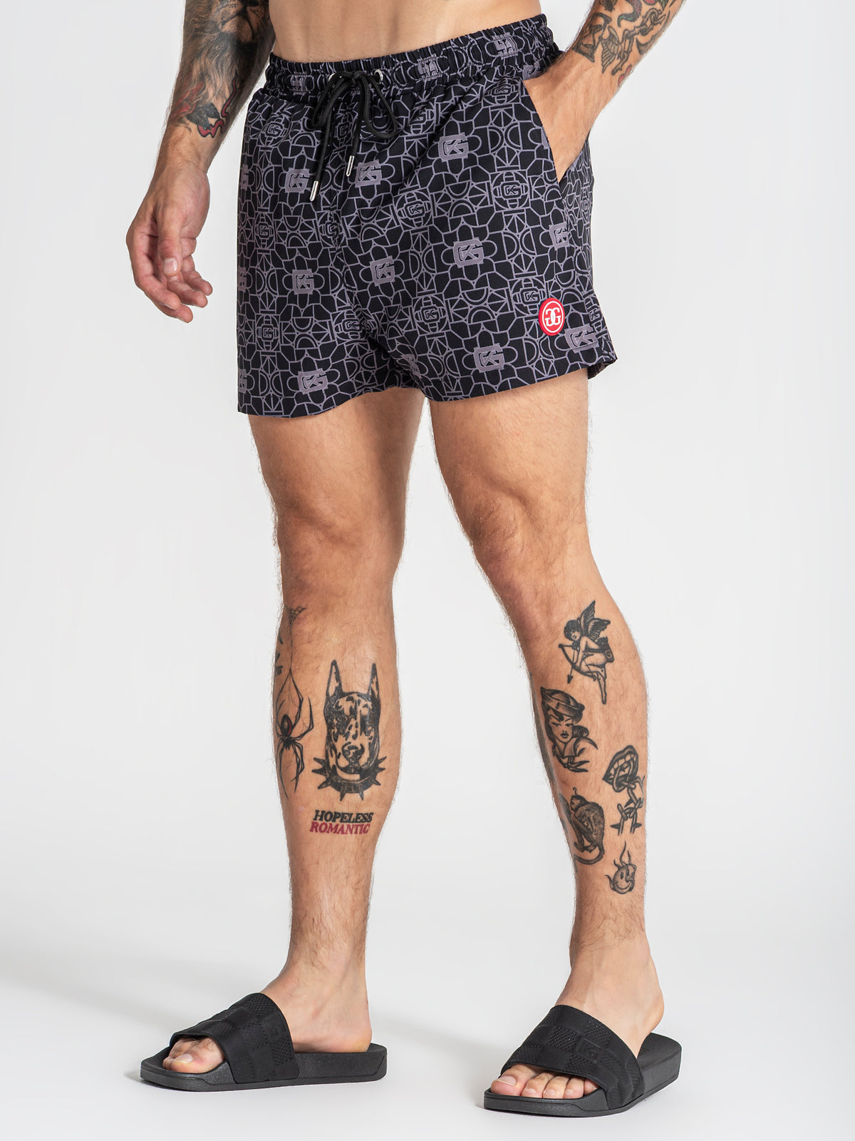 swimshorts / Black Tiled Swimshorts