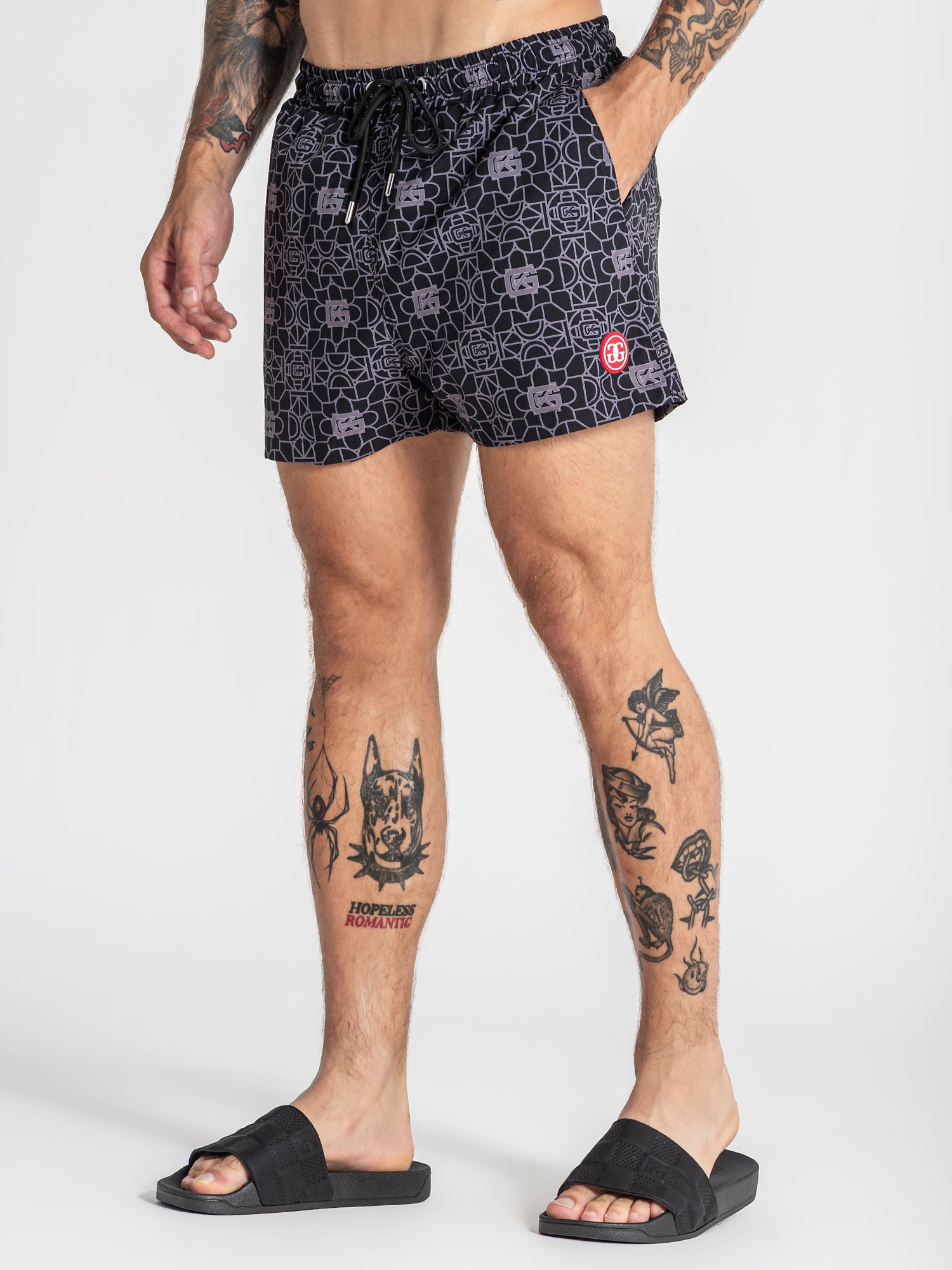 swimshorts / Black Tiled Swimshorts