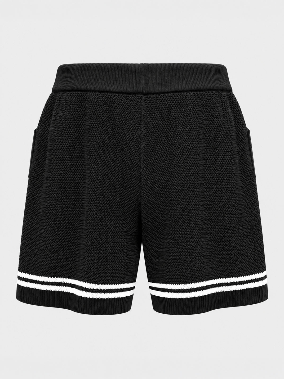 shorts / Black Baseball Knit Shorts