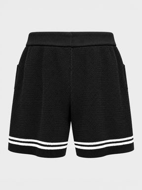 shorts / Black Baseball Knit Shorts