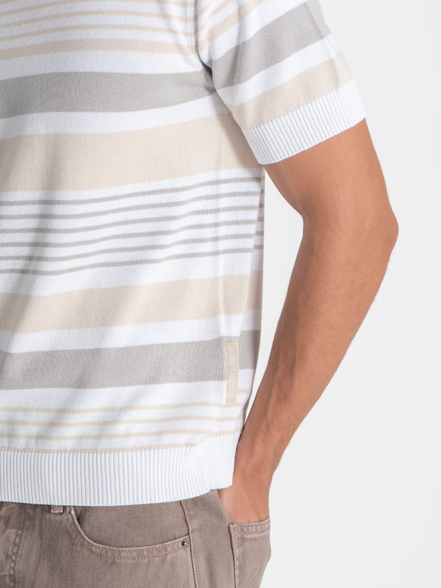 t-shirts / White Retro Knit Tee