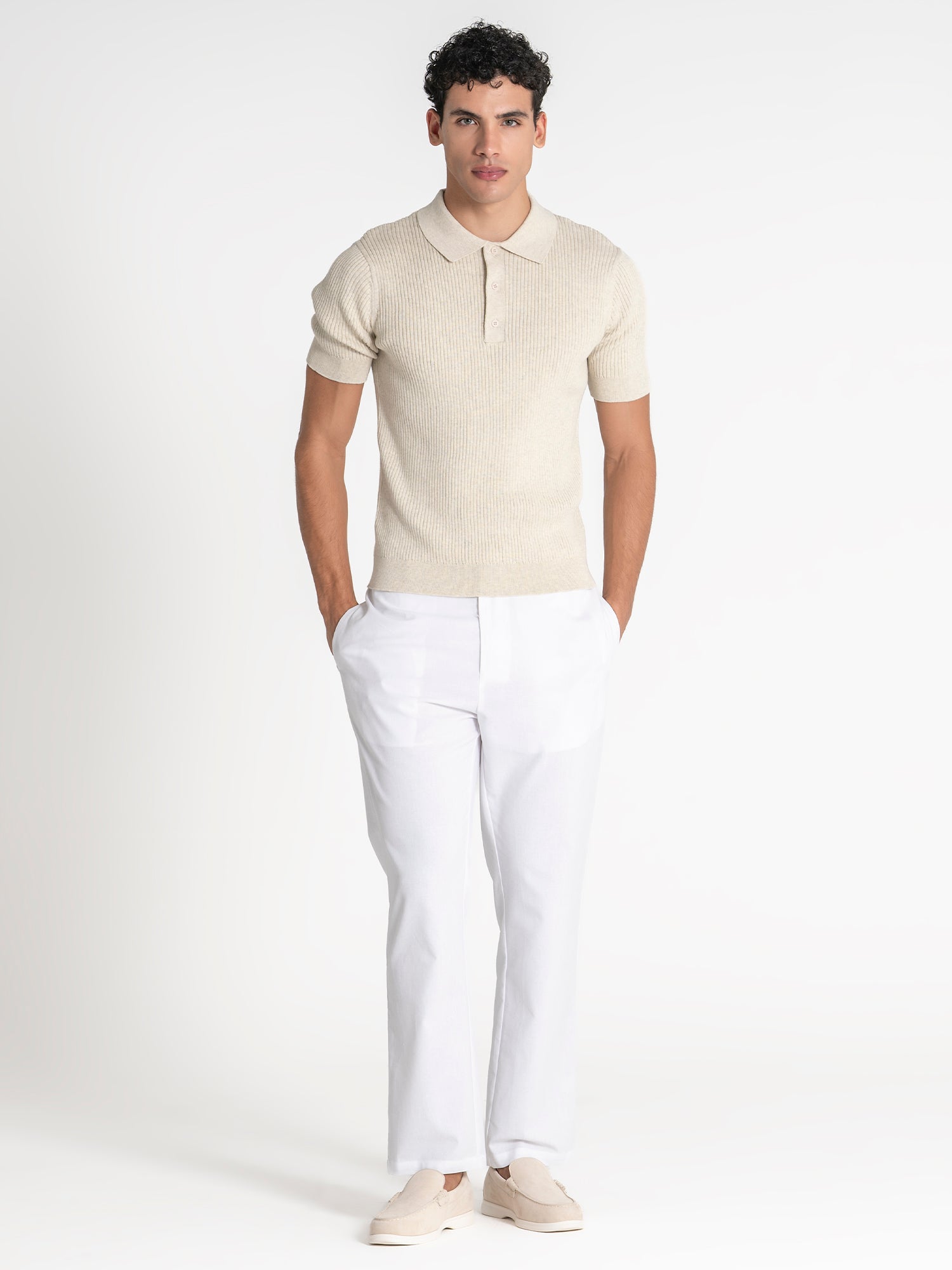 polos / Beige Essential Knit Polo