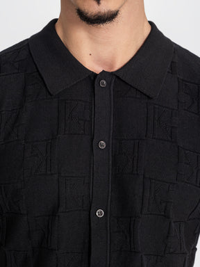 shirts / Black Clone Knit Shirt