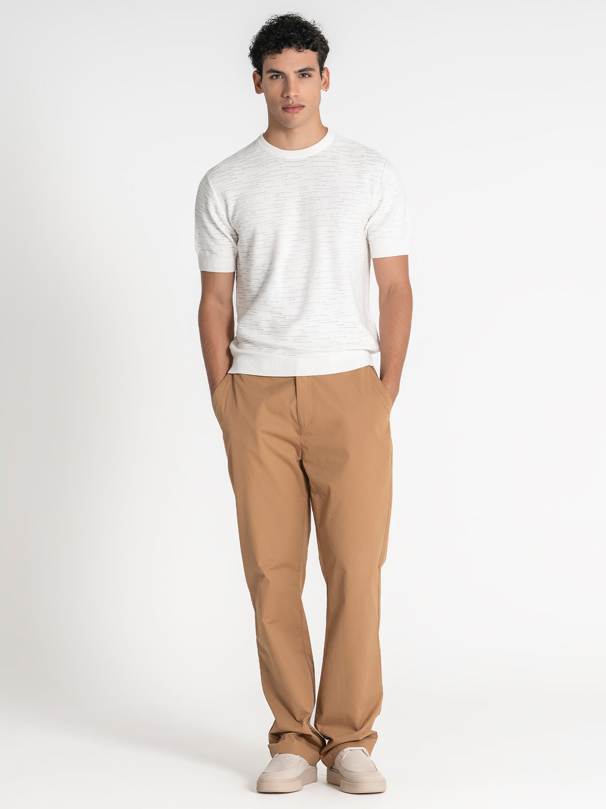 Camiseta De Punto Blanca Uneven