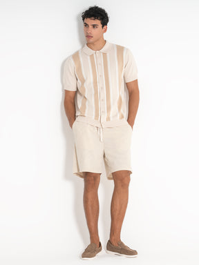 shirts / Beige Retro Knit Shirt
