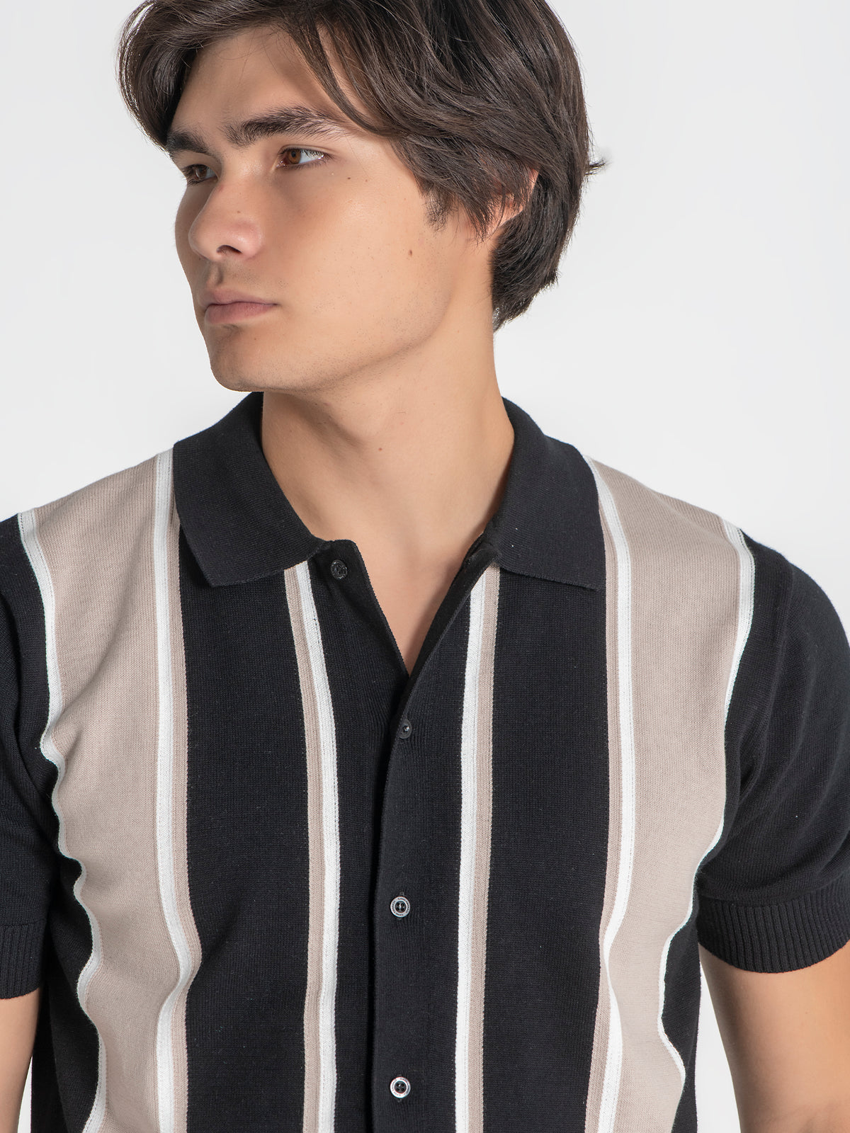 shirts / Black Retro Knit Shirt