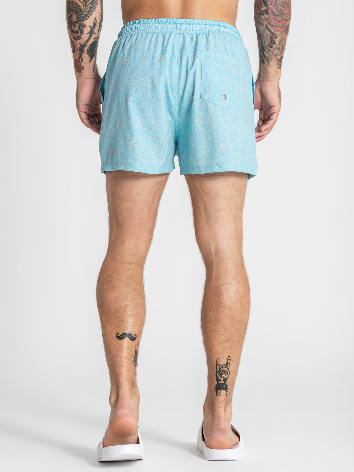 swimshorts / Light Blue Tiled Swimshorts