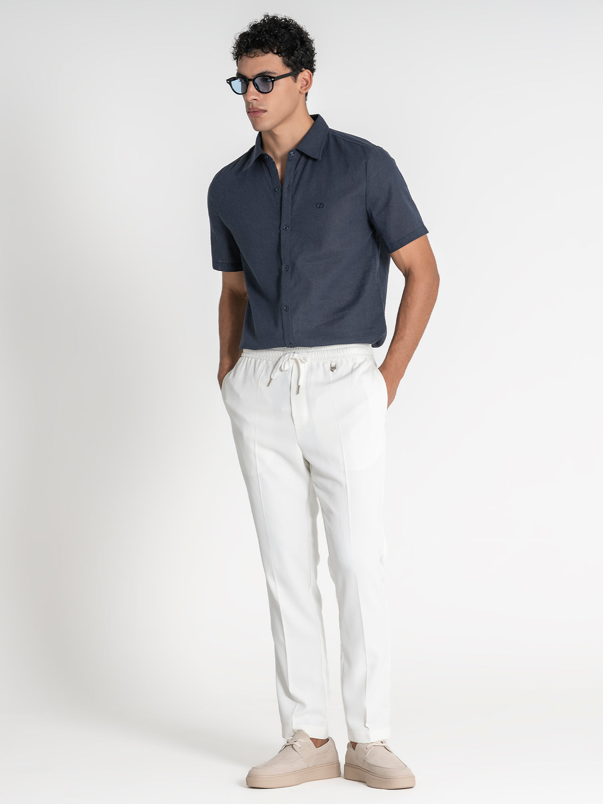 shirts / Dark Blue GG Linen Shirt