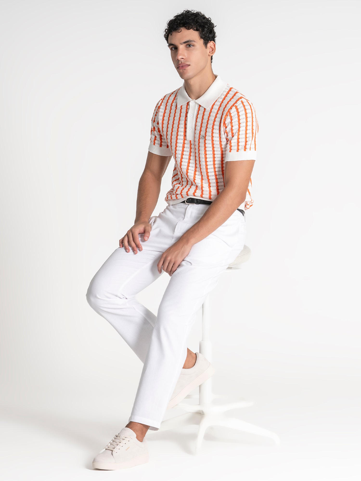 polos / Orange Retro Knit Polo
