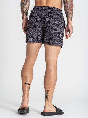 swimshorts / Black Tiled Swimshorts