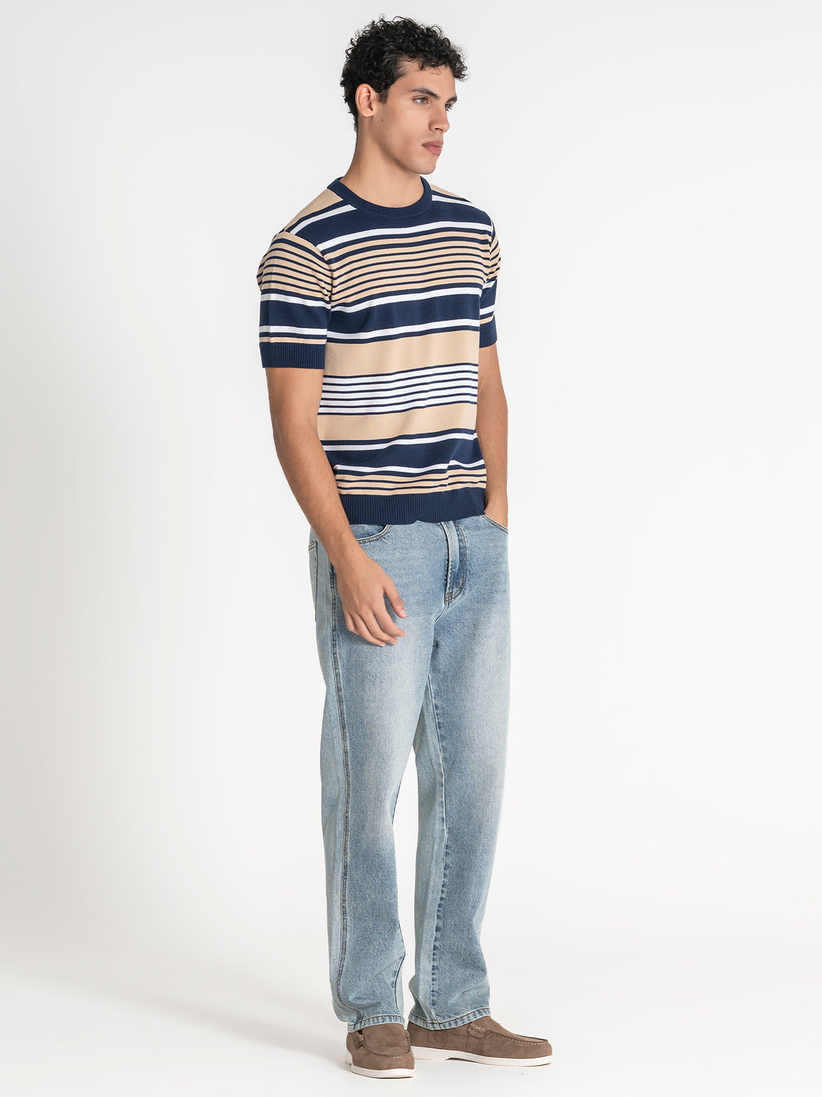 t-shirts / Blue Retro Knit Tee