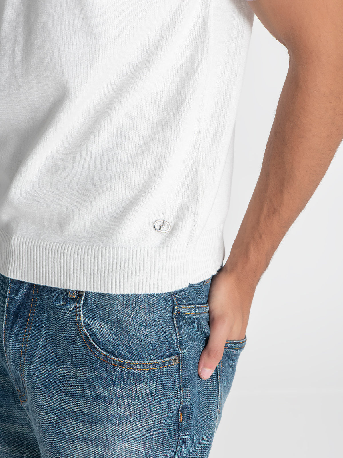 Camiseta De Punto Blanca Edge