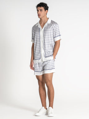 shirts / White GG Mania Satin Shirt