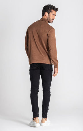 sweats / Brown Smooth Turtleneck