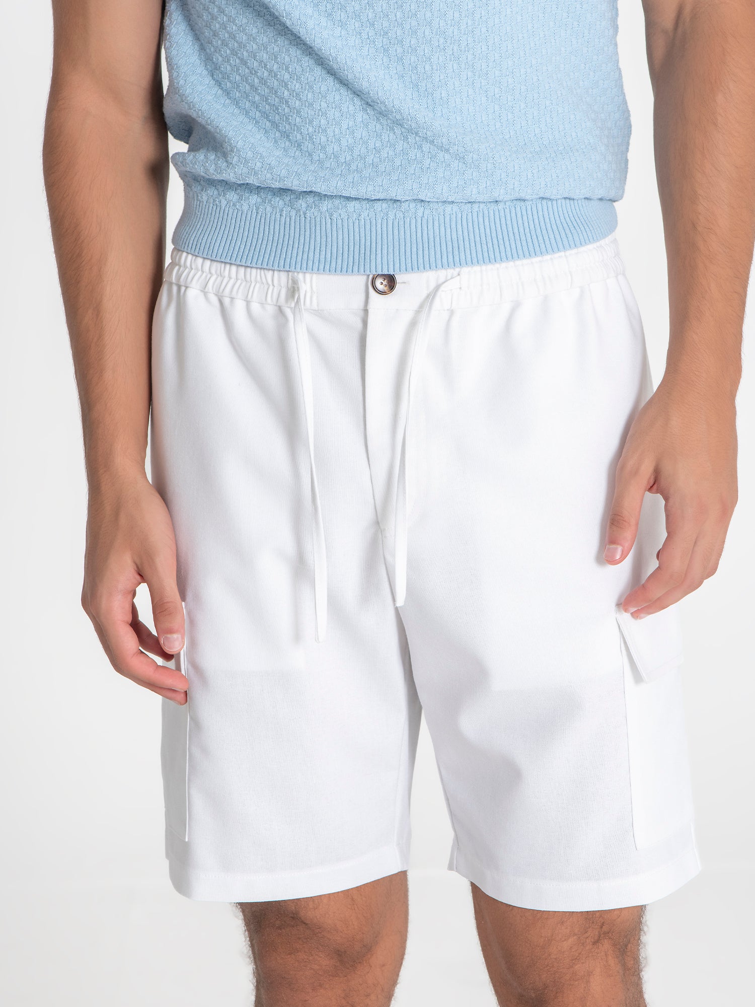 shorts / White Cargo Linen Shorts
