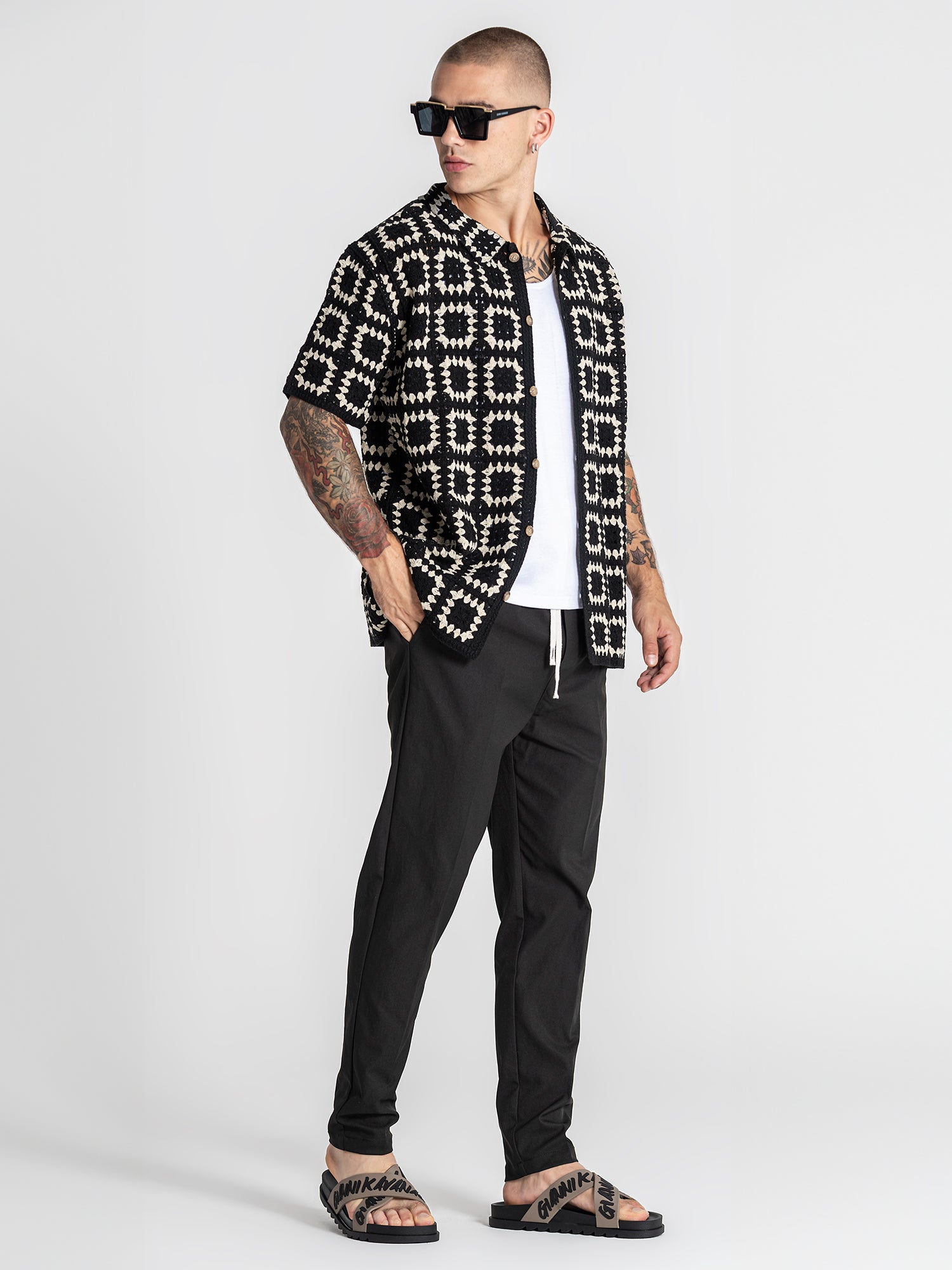 shirts / Black Nature Knit Shirt