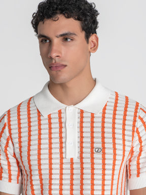 polos / Orange Retro Knit Polo