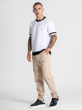 t-shirts / White Edge Knit Tee