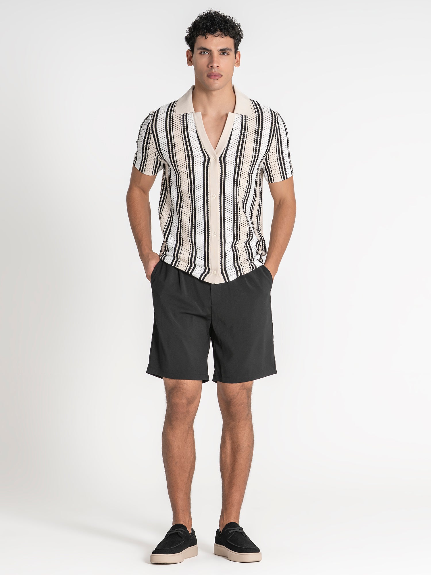 shirts / Beige Relaxed Knit Shirt