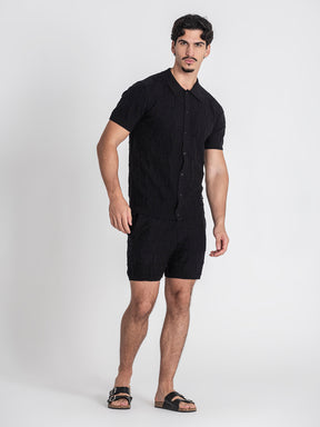 shirts / Black Clone Knit Shirt